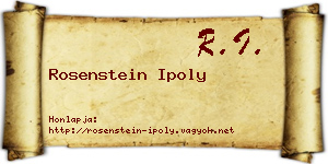 Rosenstein Ipoly névjegykártya